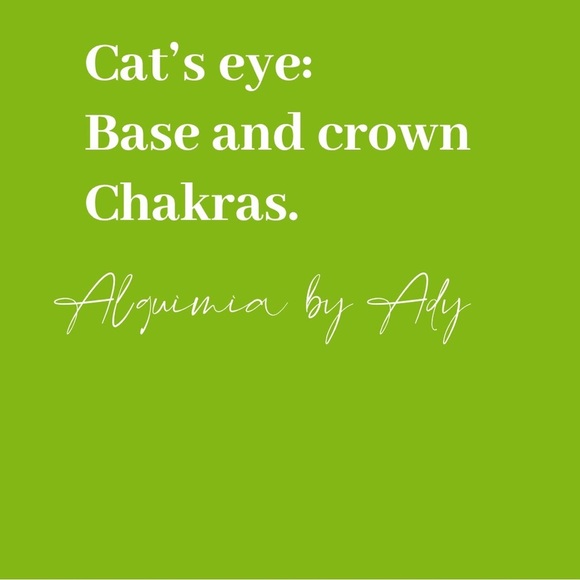 Cat's eye Hamsa small ball dangle earrings - Picture 2 of 3